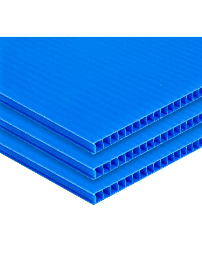 هيتكس ألواح بولي بروبيلين مموجة 100 سم × 180 سم (عبوة من 3 قطع) - أزرق، 2 مم | لوح بلاستيكي مموج مقاوم للماء من البولي بروبيلين | خفيف الوزن ومتين للاستخدام في أعمال التسقيف واللافتات والأعمال اليدوية والحماية - Image 1